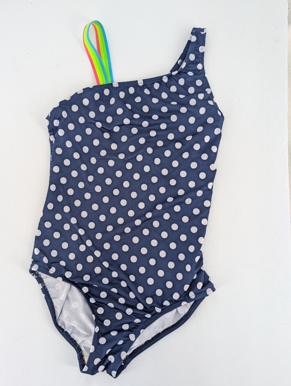 3/$20 Lands End Navy Polka Dot One Piece Girls Swimsuit Size 12